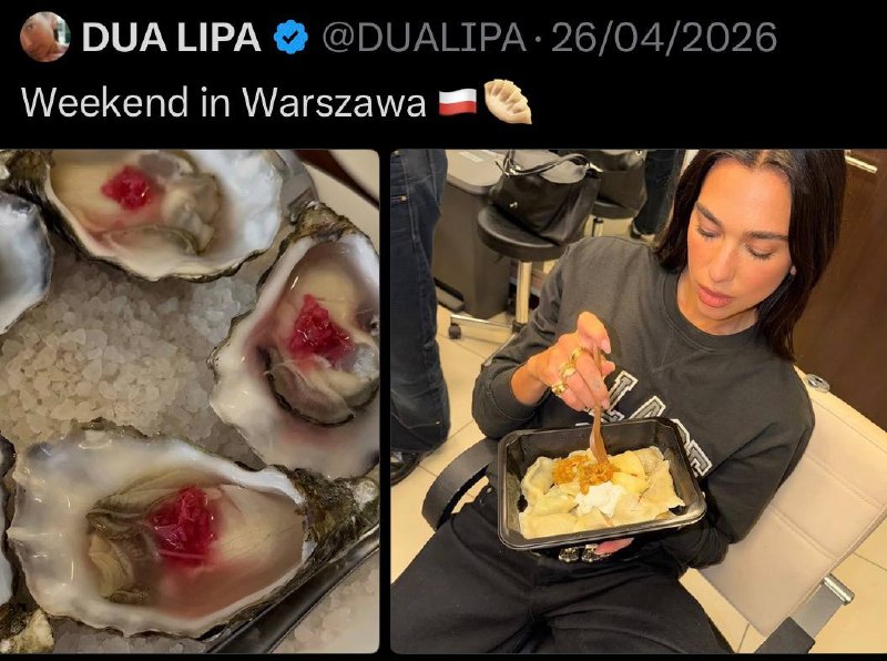 Oysters on ice and pierogi